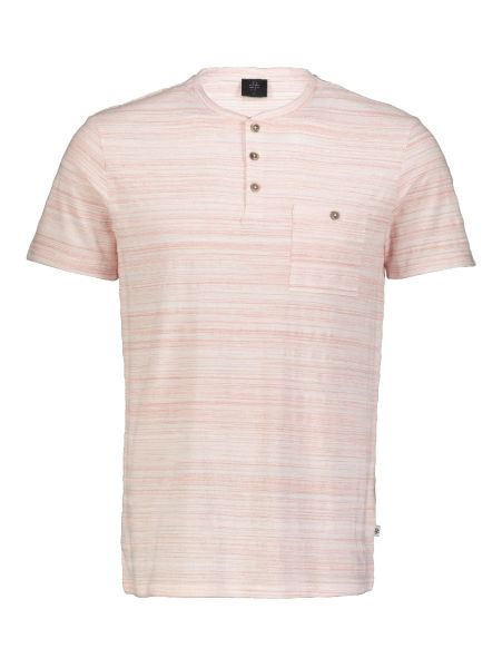 STRUCTURED MELANGE BUTTON TEE