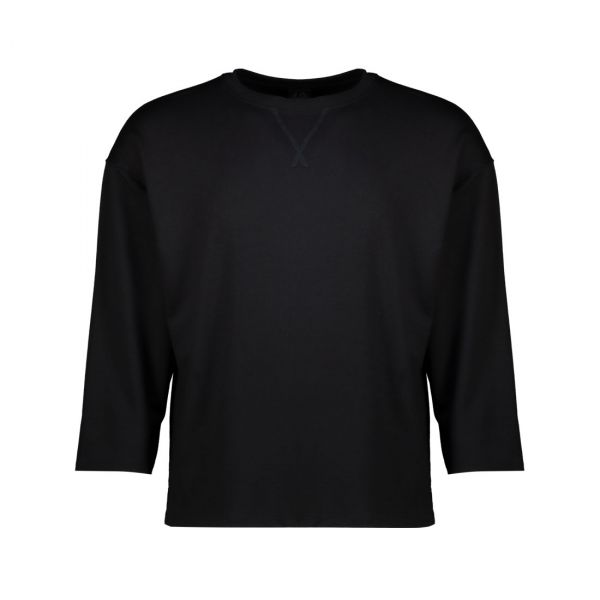 CREW NECK, LONG SLEEVES OVERSIZE SWEAT WITH DECORATIVE STITCH