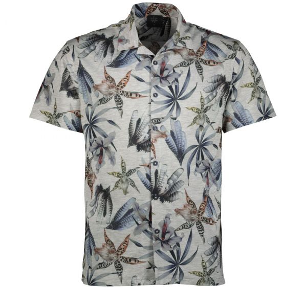 LEAF PRINT LINEN REVERE SHIRT
