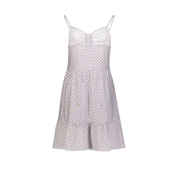 GINGHAM PRINT MINI STRAPPY DRESS