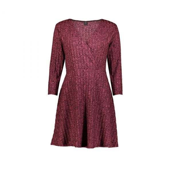 SPACE DYE BALLET WRAP SKINNY SLEEVE DRESS