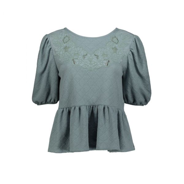 PEPLUM BLOUSE WITH EMBROIDERY