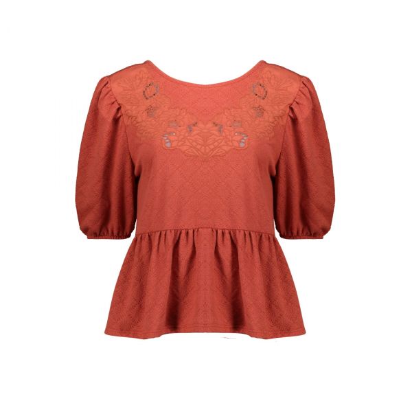 PEPLUM BLOUSE WITH EMBROIDERY