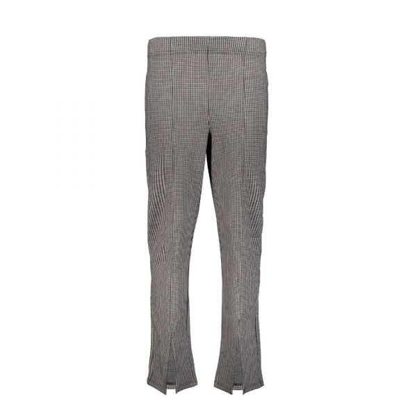 MINI DOGTOOTH FRONT SPLIT HEM TROUSERS