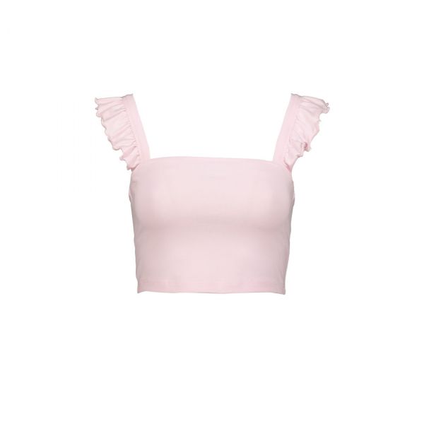 CROPPED TOP WITH FRILL SHOULDER