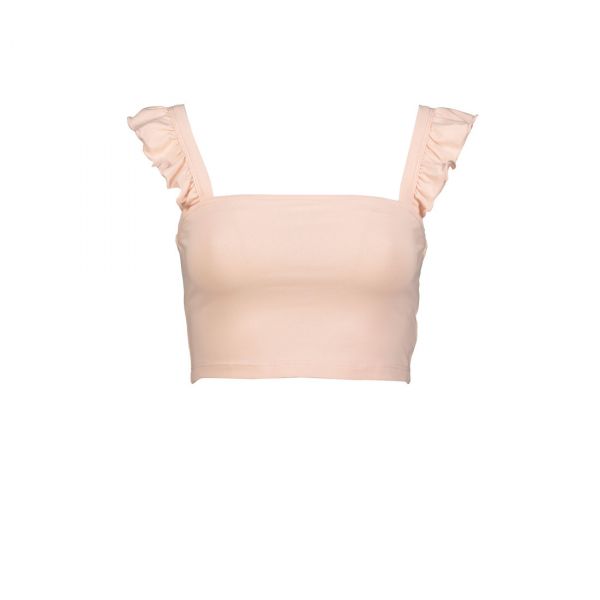 CROPPED TOP WITH FRILL SHOULDER