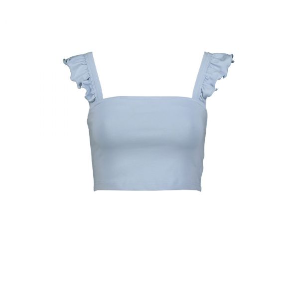 CROPPED TOP WITH FRILL SHOULDER