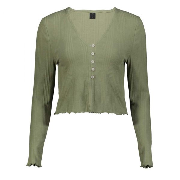 BUTTON UP RIB CARDIGAN