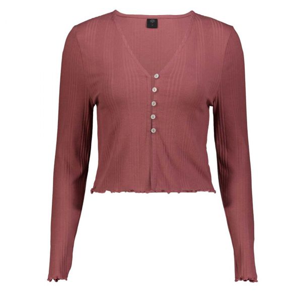 BUTTON UP RIB CARDIGAN