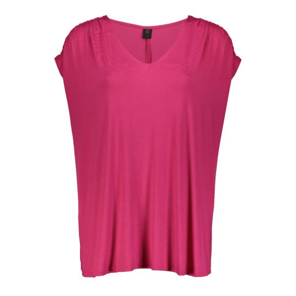 RUCHED SHOULDER V NECK TANK TOP