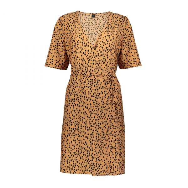 ANIMAL PRINT MINI WRAP DRESS