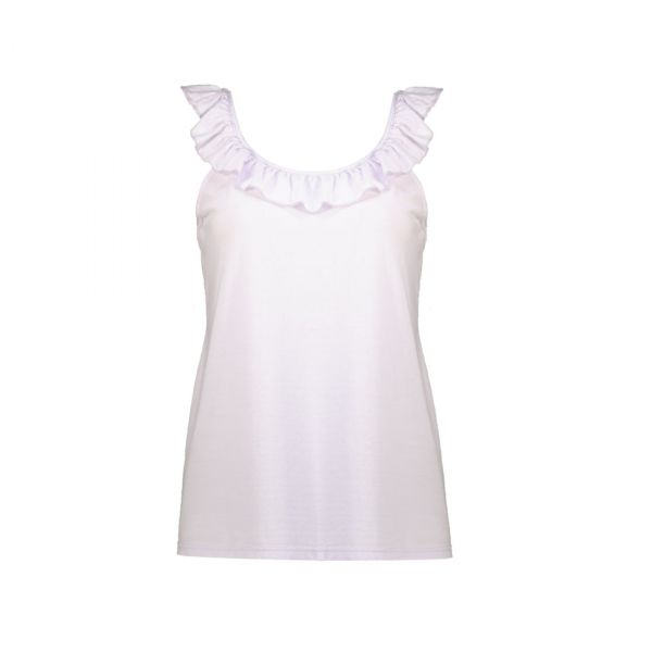 POINTELLE FRILL TOP