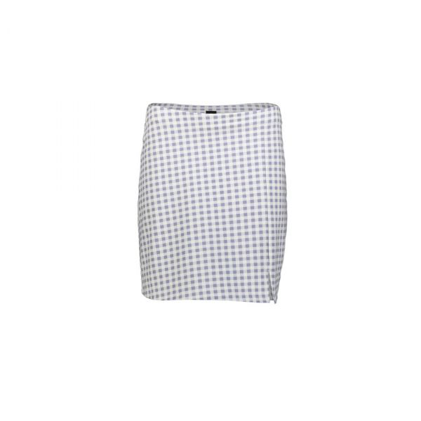 CHECK SPLIT LEG MINI SKIRT