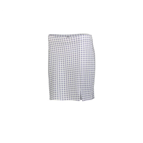 CHECK SPLIT LEG MINI SKIRT