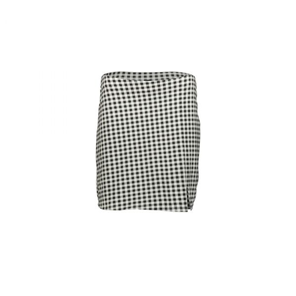 CHECK SPLIT LEG MINI SKIRT