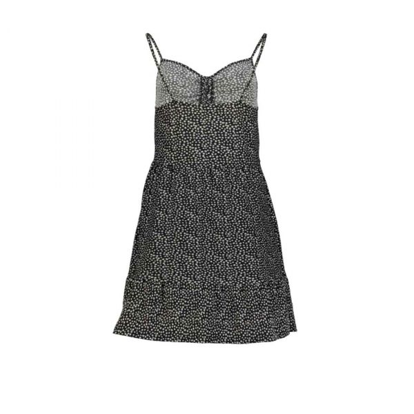 BLACK DITSY MINI STRAPPY DRESS